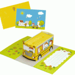 Объемные открытки: школьный автобус